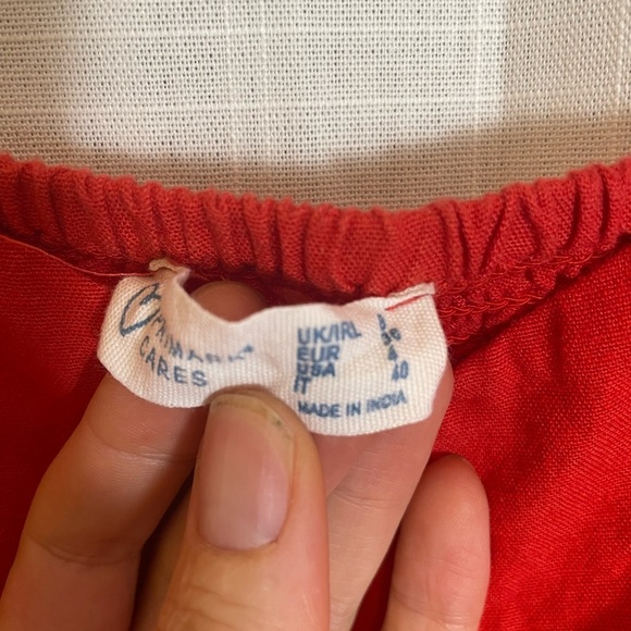 Primark Cotton Sweetheart Red Midi Dress Size S - Picture 5 of 8